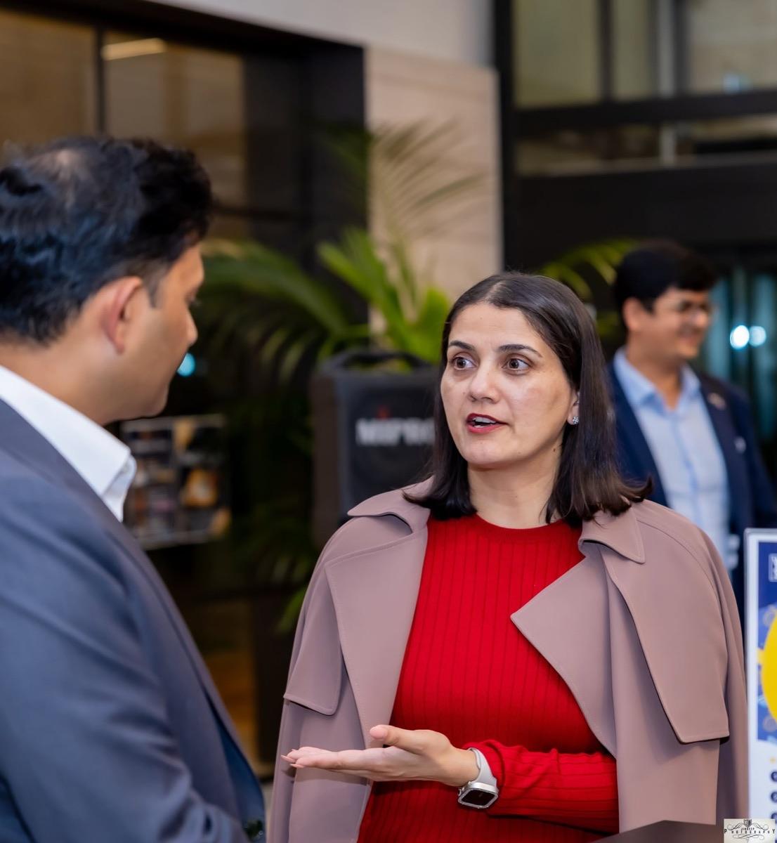 Guests networking at the Artha Roundtable with the High Commissioner of India.