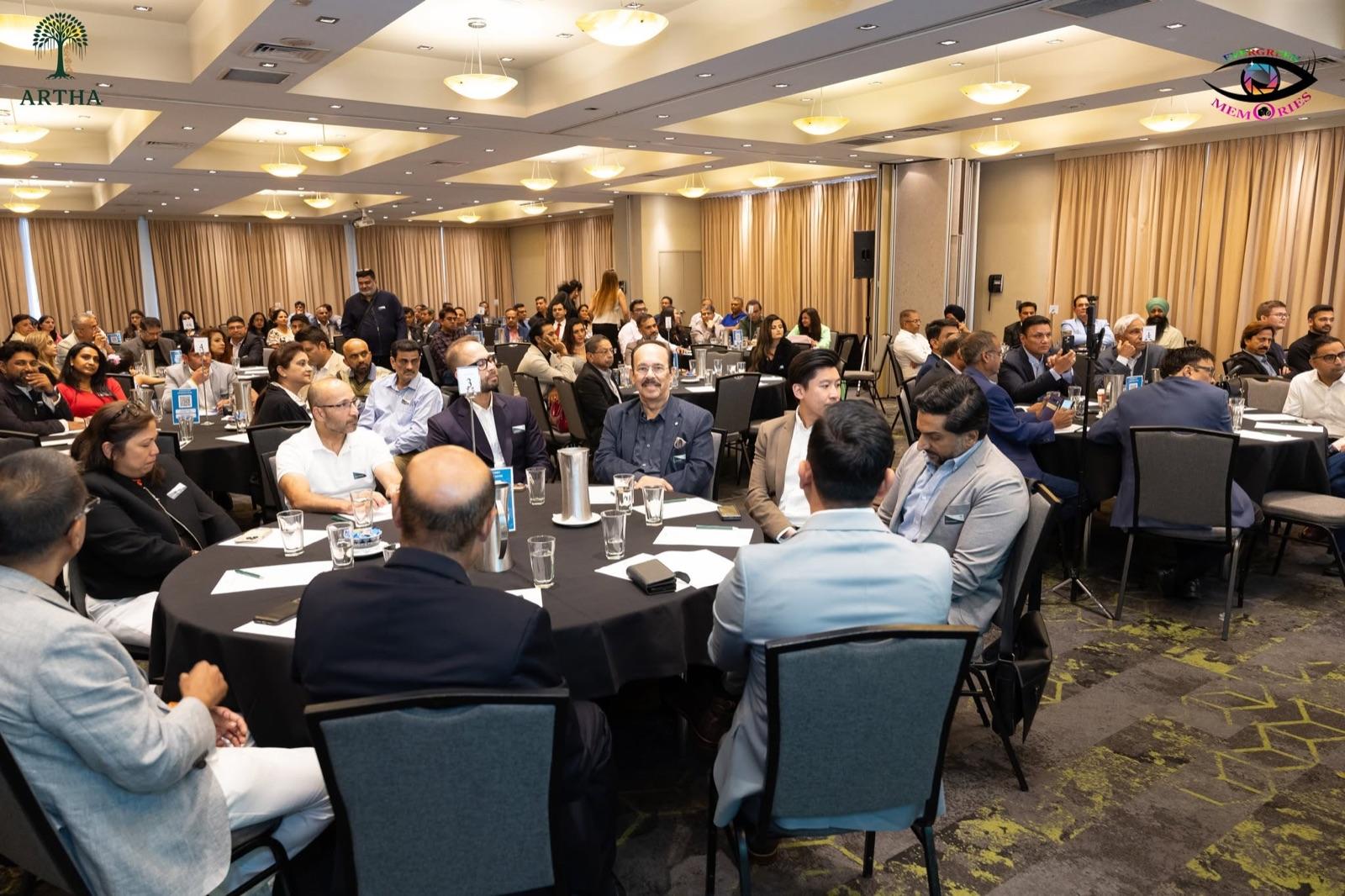 A full room of guests seated at the Artha Soft Launch Event.